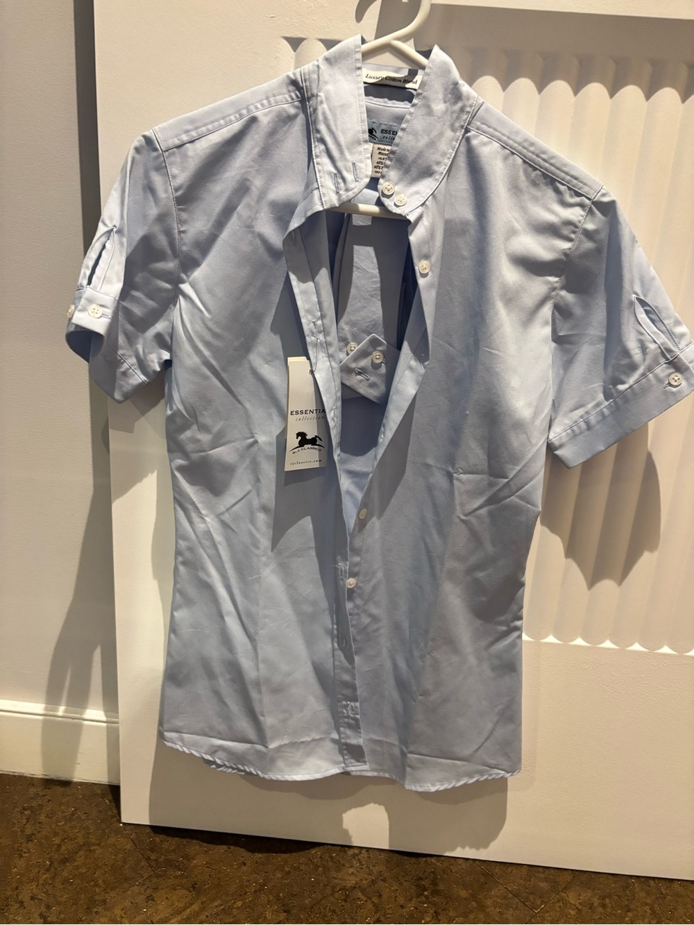 Essentials Light Blue Short-Sleeve Button-Down Shirt - Kids